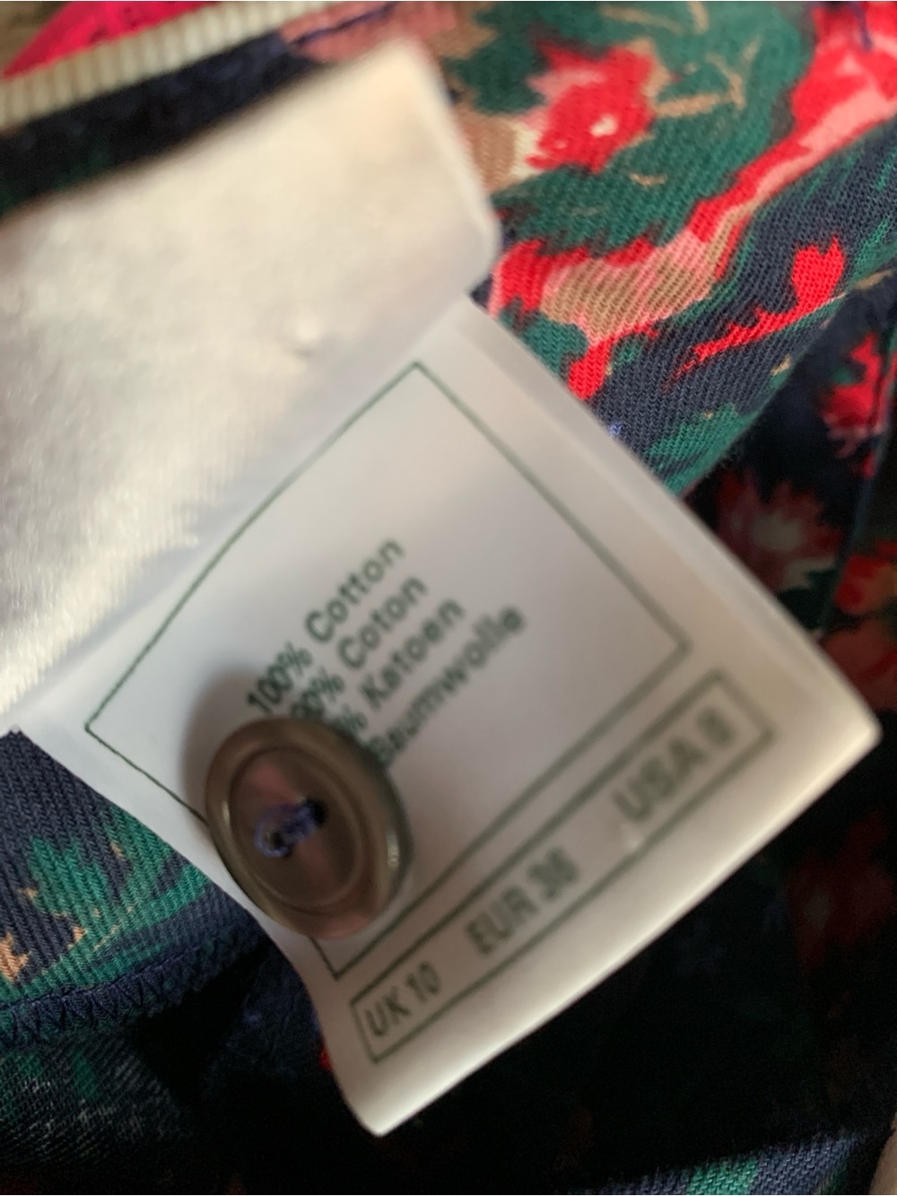 Vintage Laura Ashley Floral Navy Midi Dress with Contrast Collar 8 - Picture 10 of 12